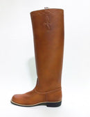 Bota do Ginete Cano Armado Masculina em Couro Legitimo - Café