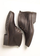 Botina Dalida Masculina em Couro Legitimo - Marrom escuro